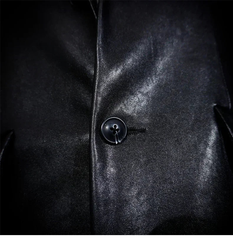 Tailor Brando Italian Vegetable Tanned Sheepskin Men's Genuine Leather Casual Suit Genuine Leather Jacket @ 3 Leather Options Tailor Brando