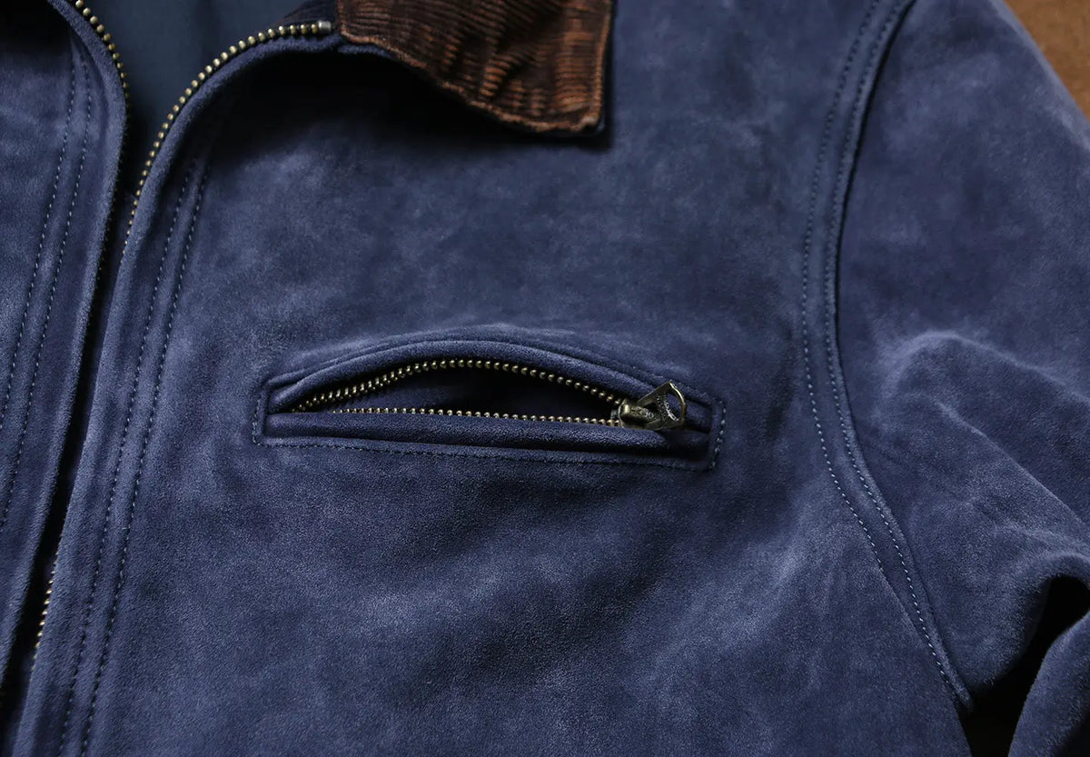 Tailor Brando Handaged Suede Cowhide Men's Vintage Detroit Genuine Leather Jacket Tailor Brando