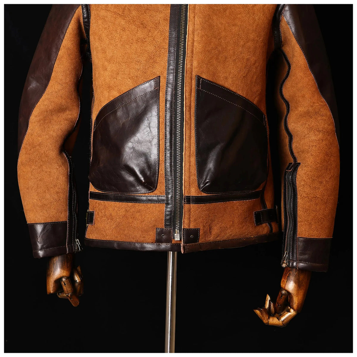Tailor Brando Authentic Shearling American Vintage Classic B3 Genuine Leather Fur Bomber Jacket Tailor Brando