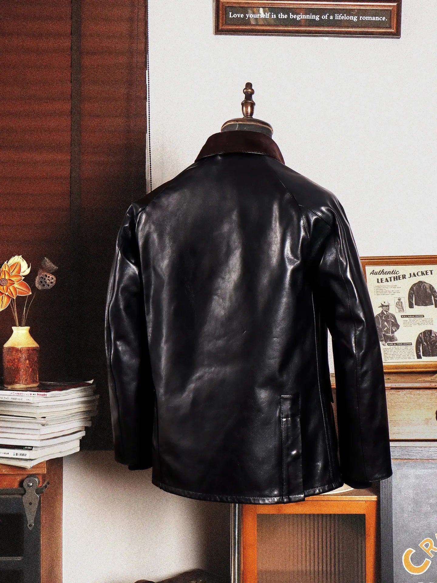 Tailor Brando Replica A*shby Full-Grain Vegetable-Tanned Horsehide Men's Genuine Leather Safari Jacket Tailor Brando