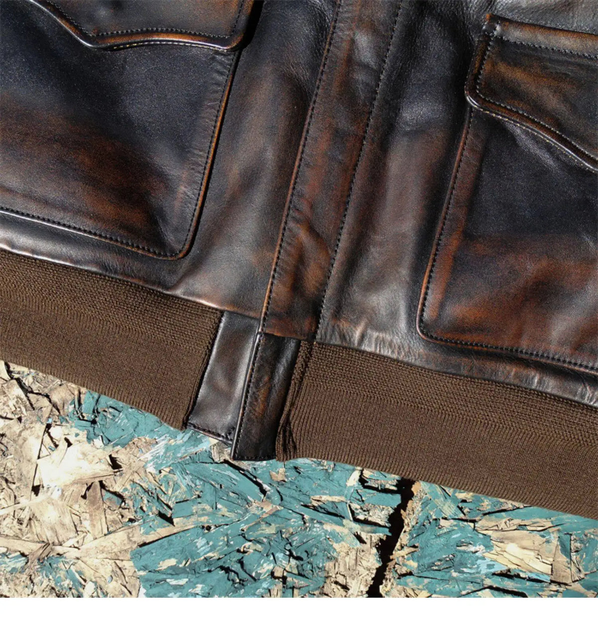 Tailor Brando  Full Grain Vegetable Tanned Tea Core Horsehide Escape A2 Handaged Men's Genuine Leather Aviator Jacket Tailor Brando