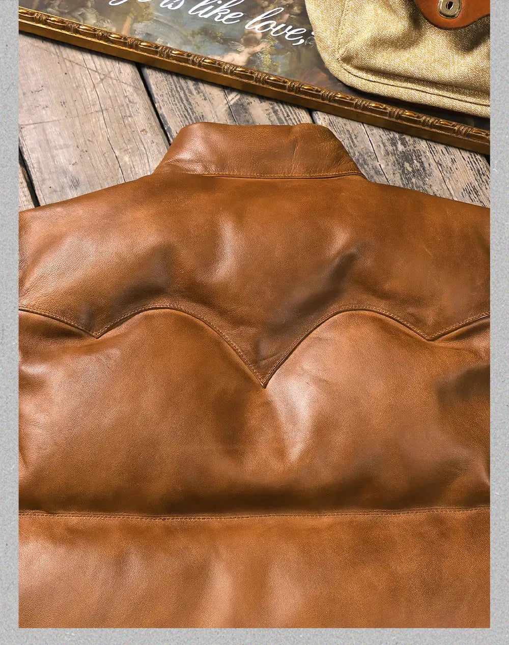 Tailor Brando Top Grain Sheepskin Handaged Japanese Vintage Short Winter Warm Genuine Leather Vest Tailor Brando