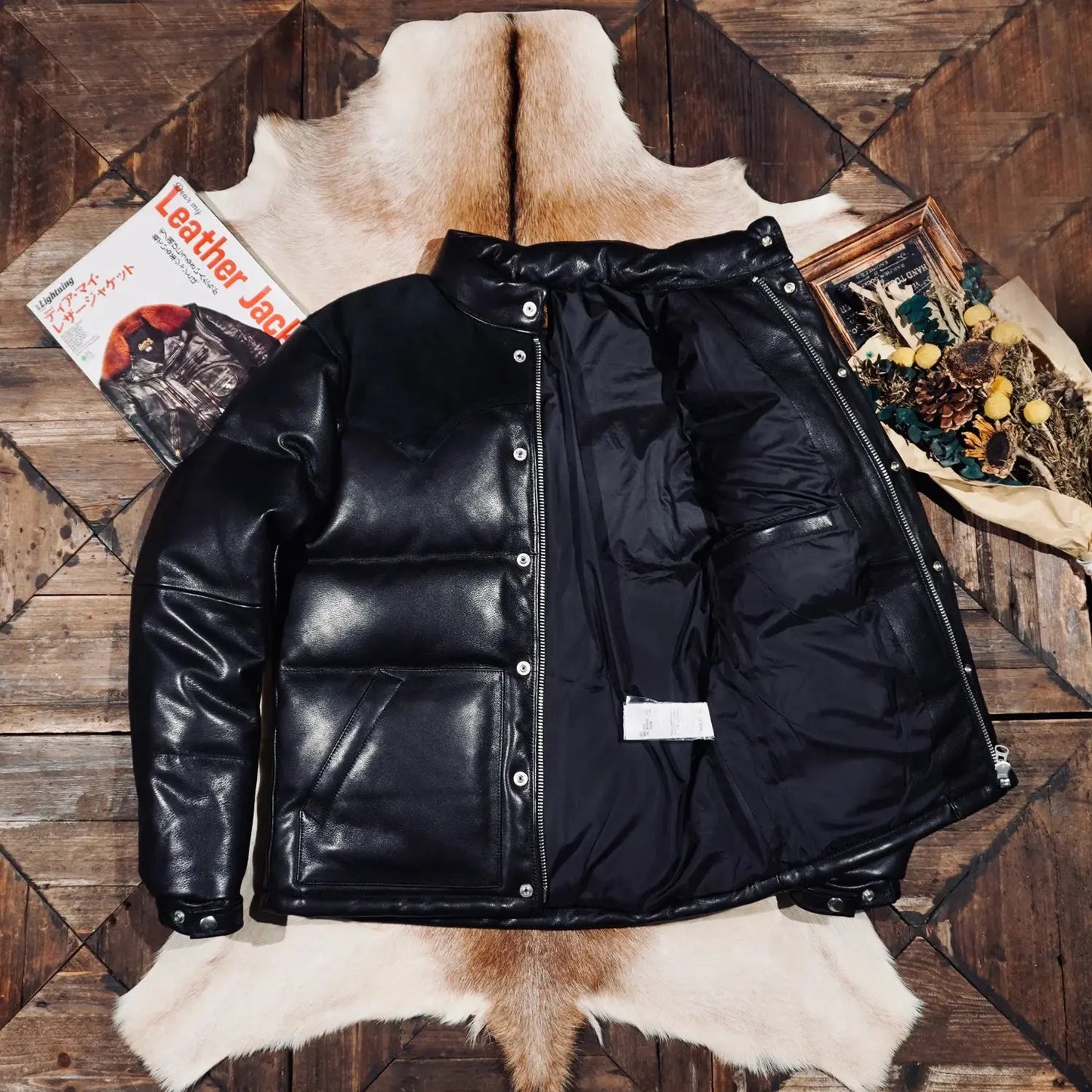 Tailor Brando Replica The Re*l M*Coy's Classic New Zealand Deerhide Men's Thickened Winter Warmth Genuine Leather Down Jacket Tailor Brando