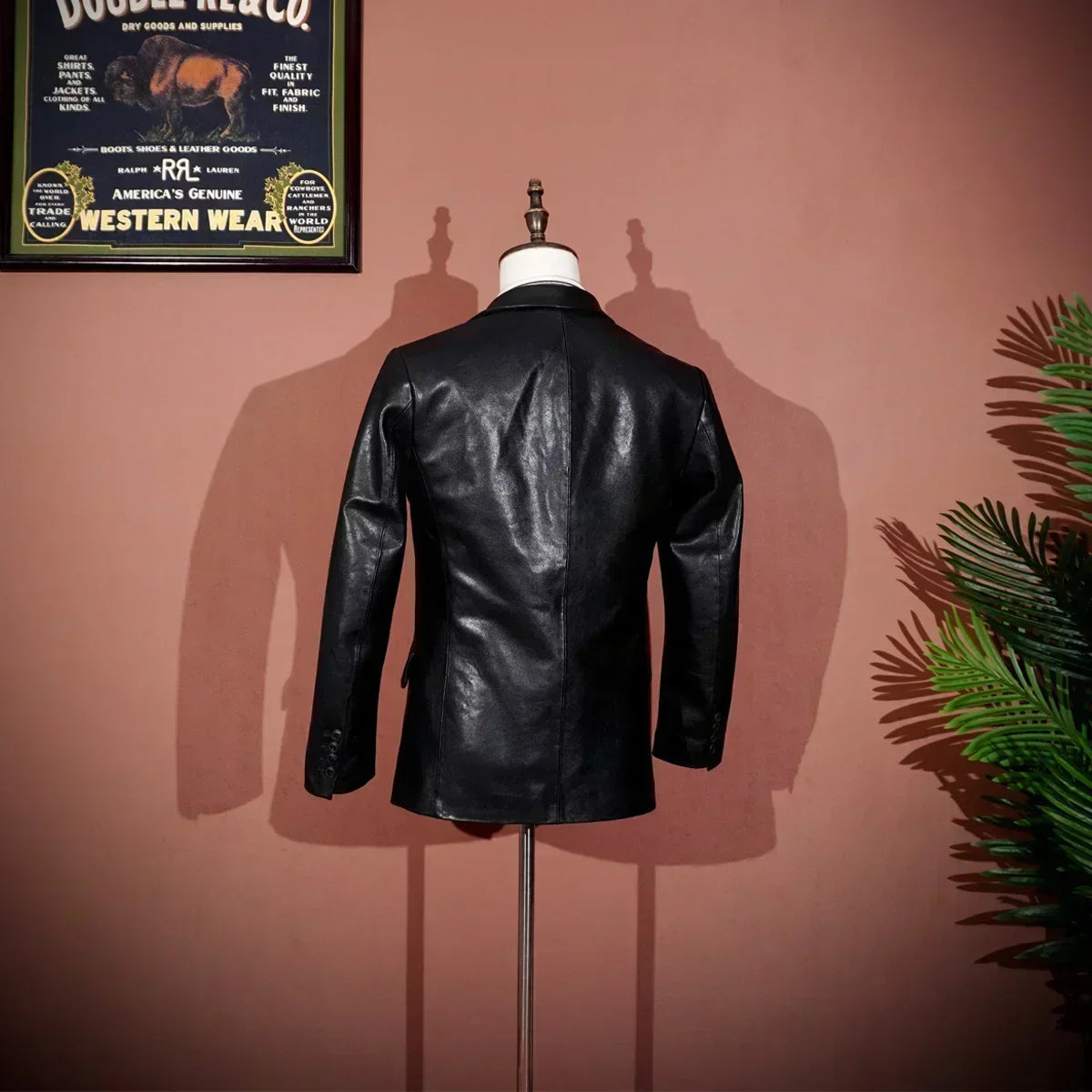 Tailor Brando Italian Vegetable Tanned Sheepskin Men's Genuine Leather Casual Suit Genuine Leather Jacket @ 3 Leather Options Tailor Brando
