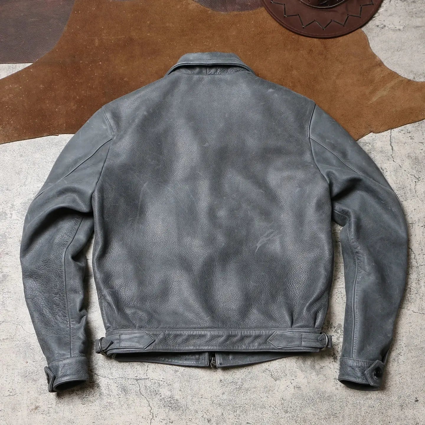 Tailor Brando Full-Grain Cowhide Men's Classic Hartmann Short Aviator Leather Jacket Tailor Brando