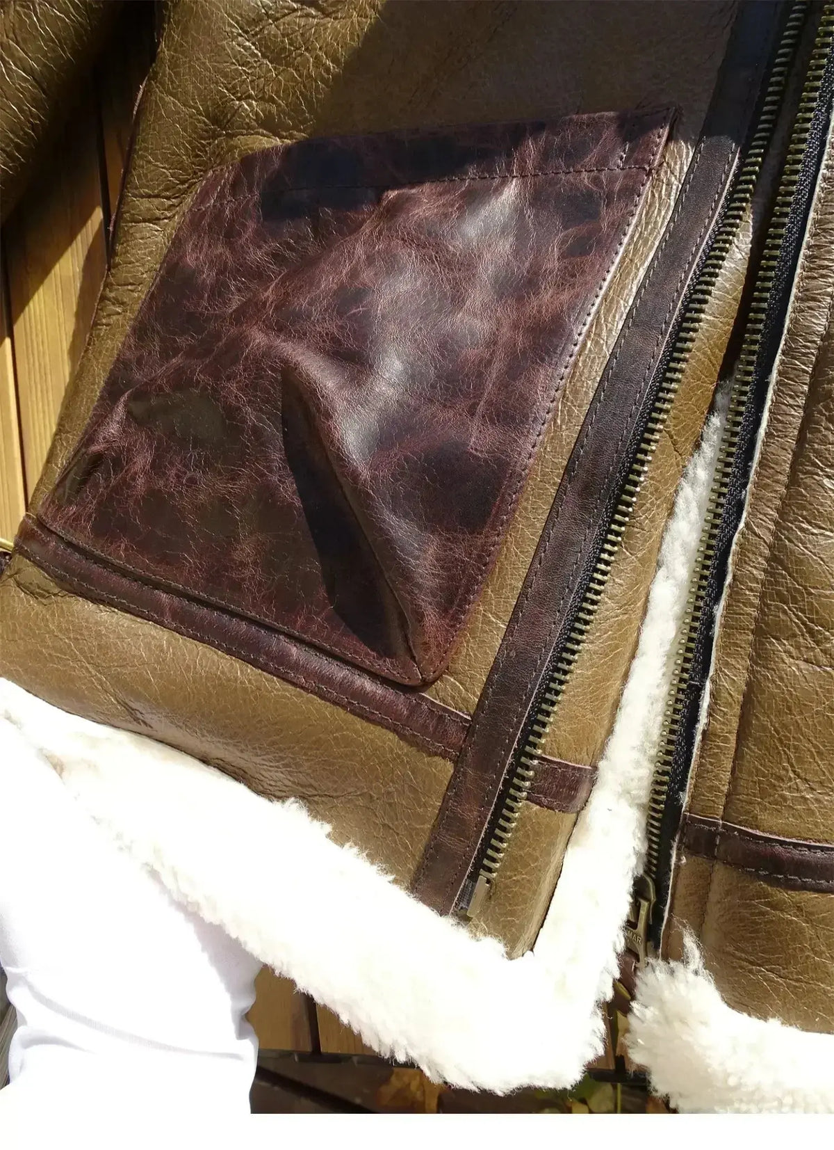 Tailor Brando Original Sheep Shearling Men's Vintage Winter Warm Fur Jacket Short Genuine Leather Jacket Tailor Brando