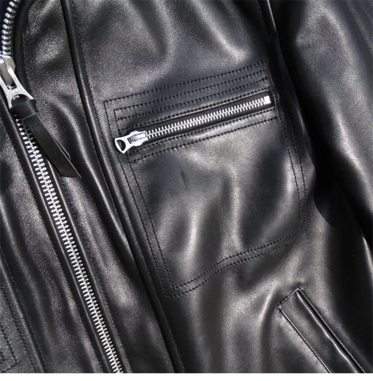 Tailor Brando Full-Grain Waxed Cowhide Men's Classic Vintage Lapel Genuine Leather Jacket Tailor Brando