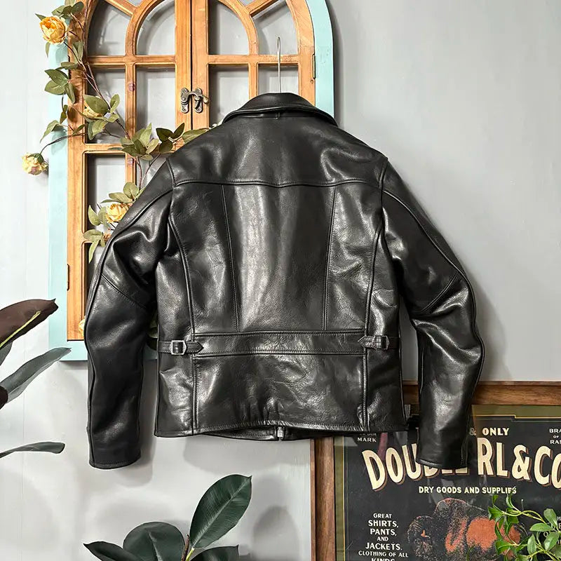 Tailor Brando Batik Cowhide Men's Classic 1930s Retro Genuine Leather Motorcycle Jacket Tailor Brando