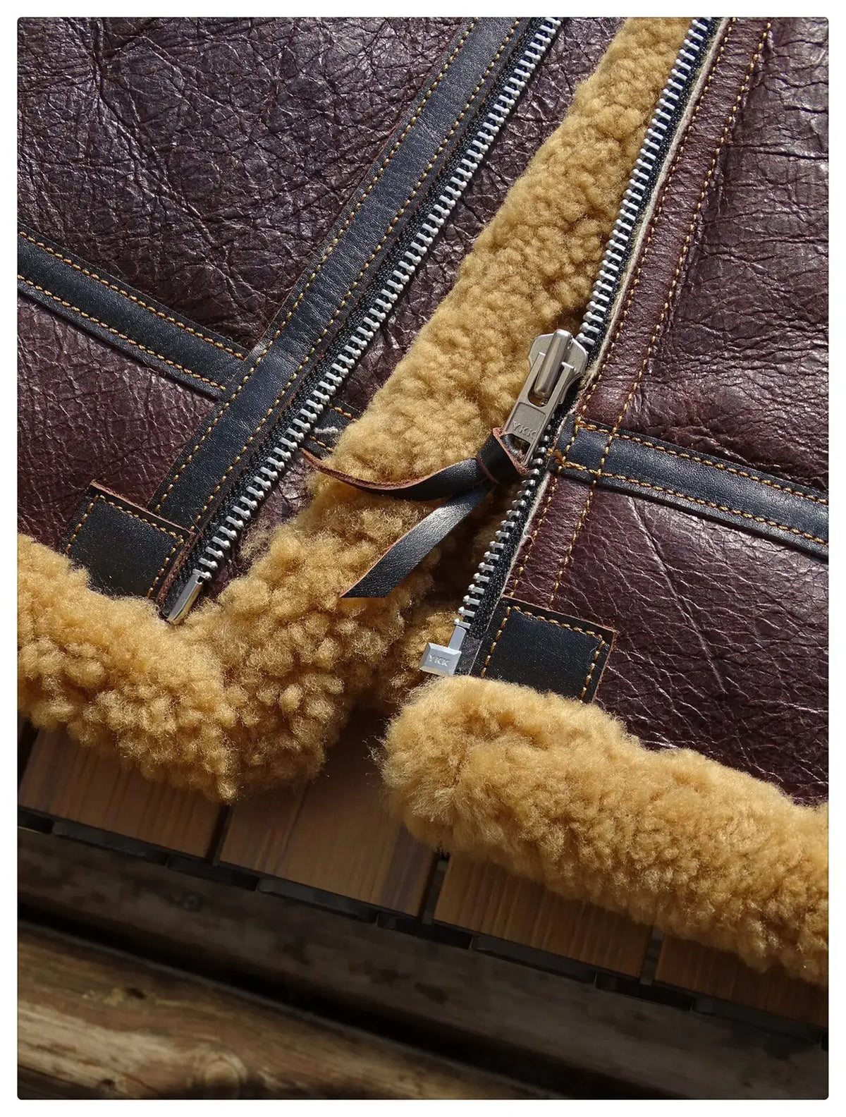 Tailor Brando Merino Shearling Vintage B3 Classic Genuine Fur Bomber Leather Jacket Tailor Brando