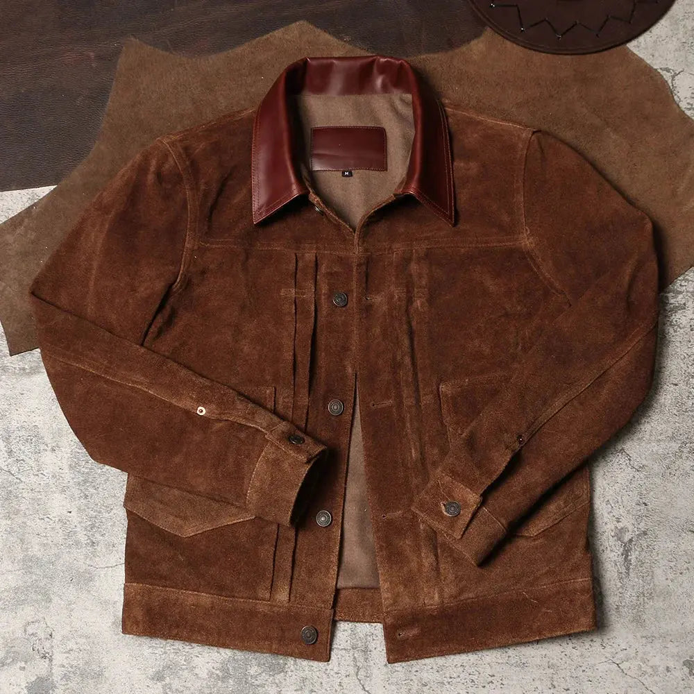 Tailor Brando American Retro Distressed Leather Jacket Vintage Amikaki Suede Jacket Men's 506 Genuine Leather Jacket Tailor Brando