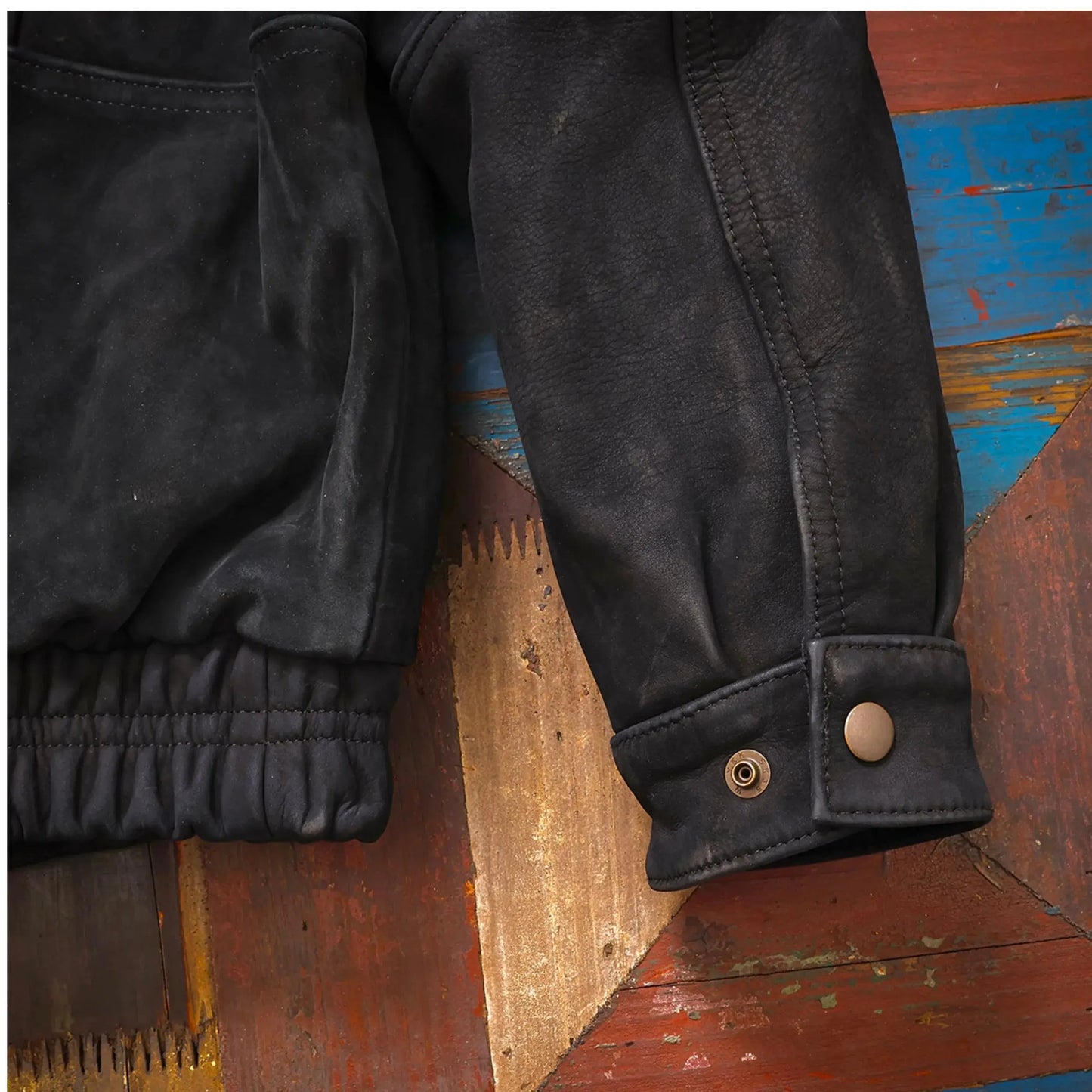 Tailor Brando Uncoated Satin-Finish Cowhide Men's Classic Oversized Genuine Leather Aviator Jacket Tailor Brando