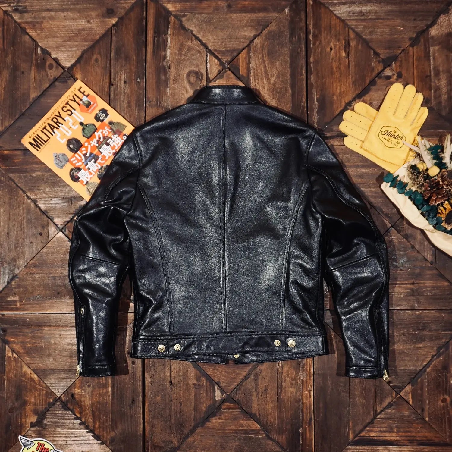 Tailor Brando Full-Grain Vegetable-Tanned Horsehide Classic J100 Men's Stand-Up Collar Motorcycle Genuine Leather Jacket Tailor Brando