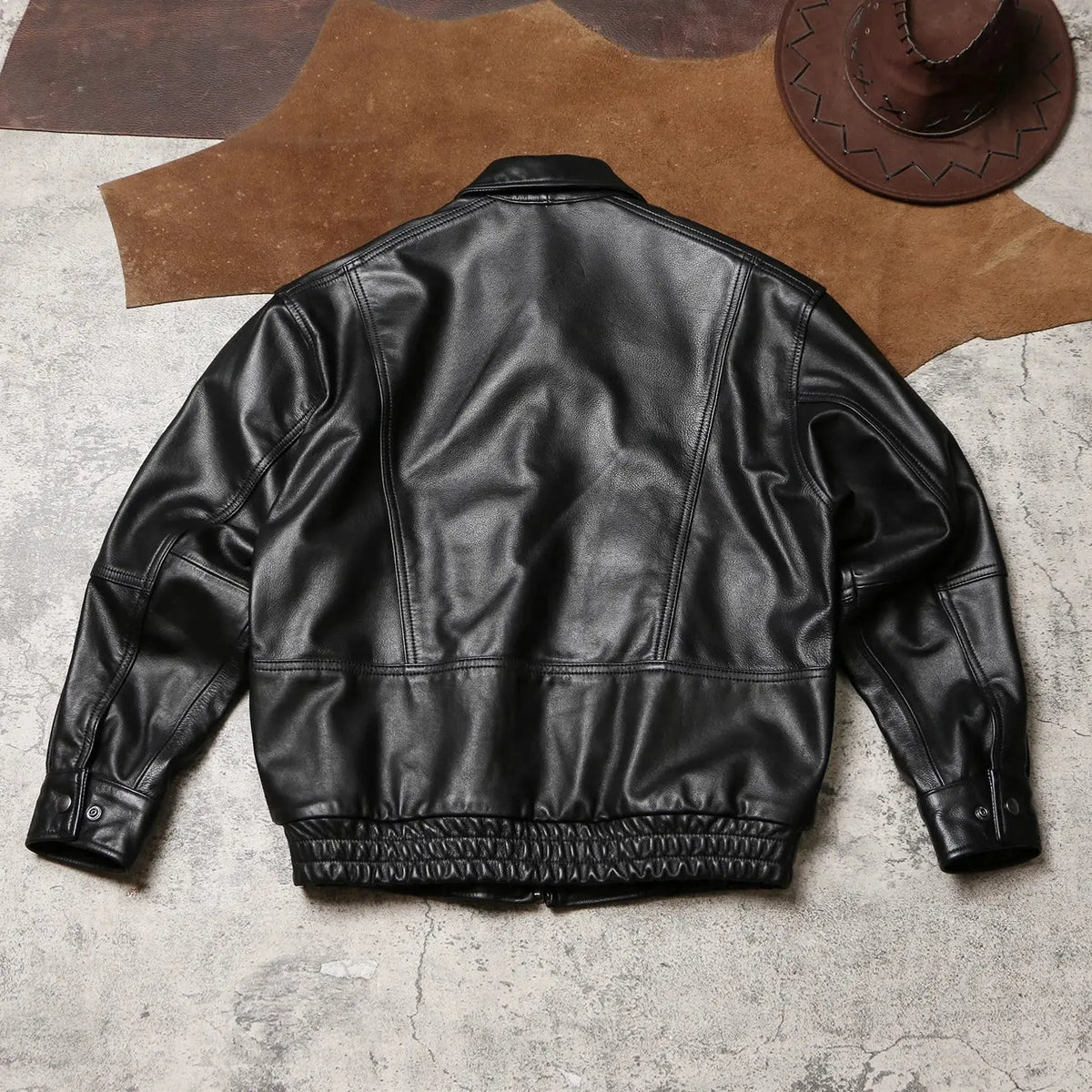 Tailor Brando Top-Grain Leather Vintage Oversized Men's Genuine Leather Jacket Tailor Brando