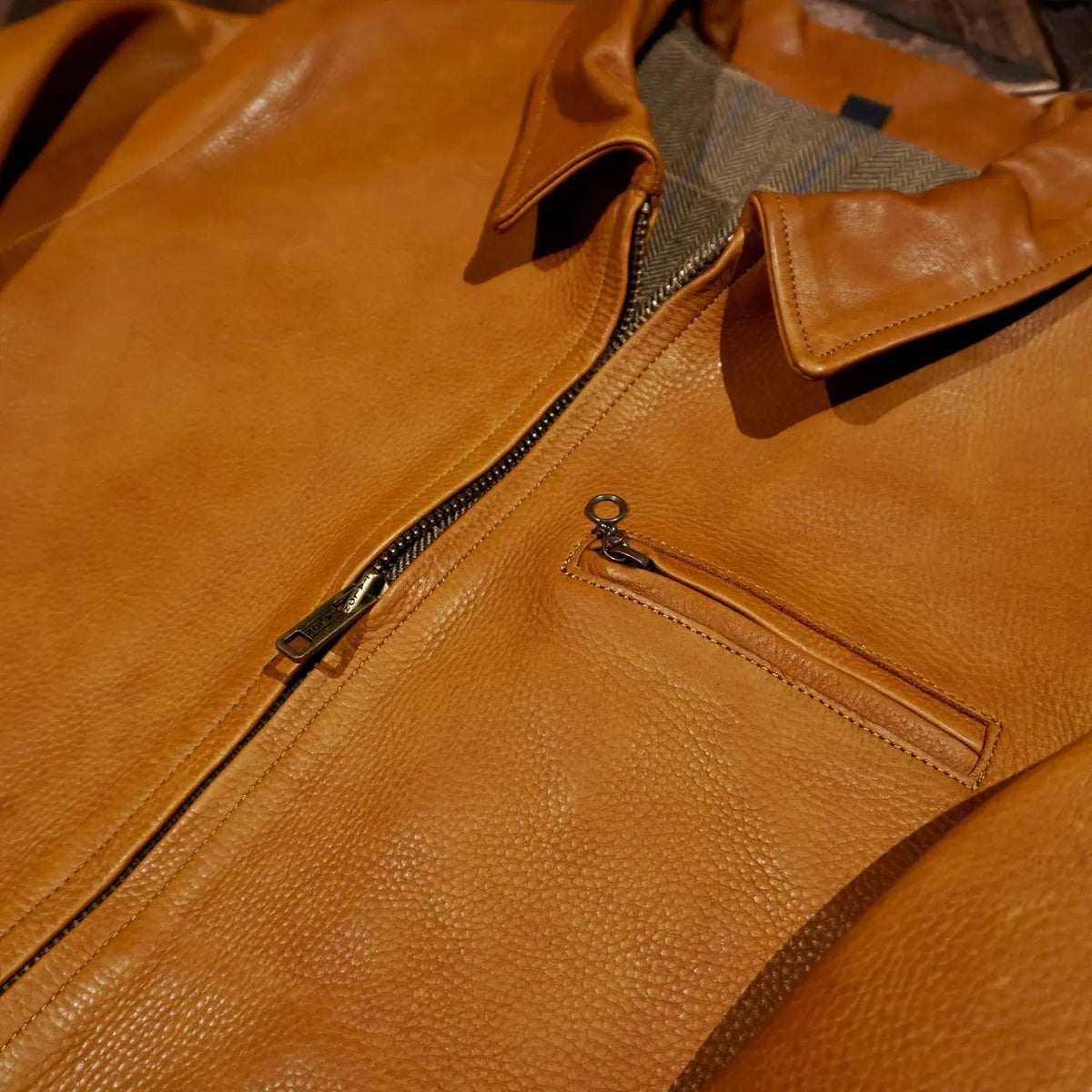 Tailor Brando JS02 Replica Full-Grain Water-Dyed Cowhide American Vintage Men's Genuine Leather Biker Jacket Tailor Brando