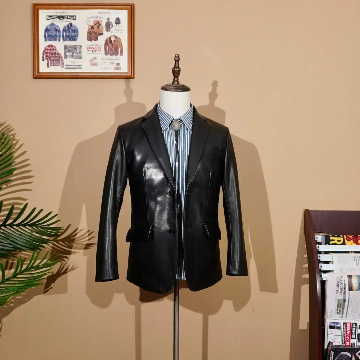Tailor Brando Italian Vegetable Tanned Sheepskin Men's Genuine Leather Casual Suit Genuine Leather Jacket @ 3 Leather Options Tailor Brando