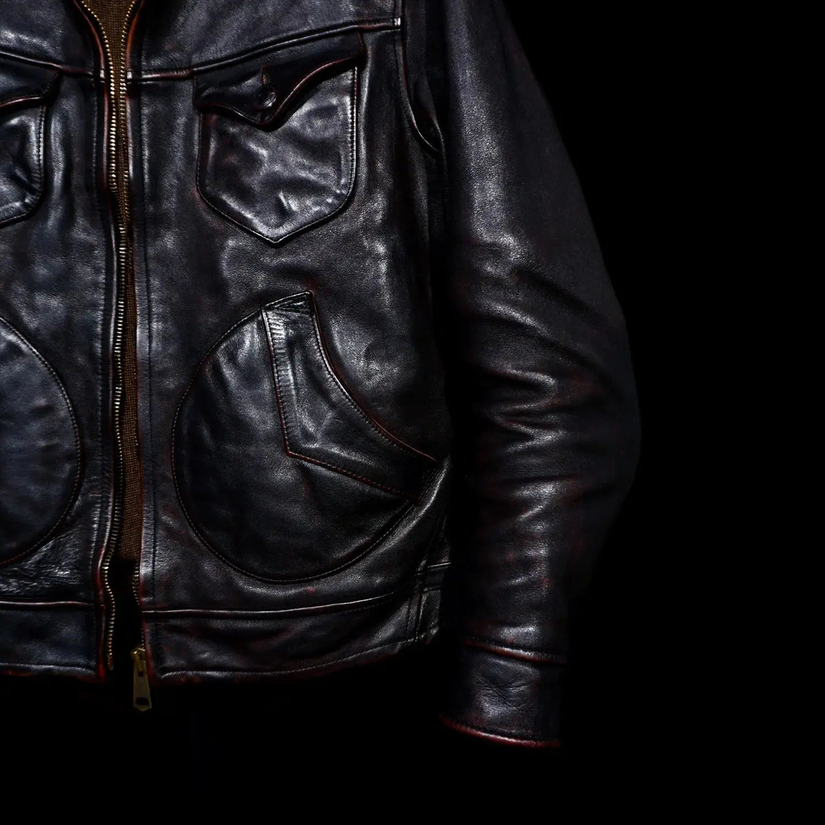 Tailor Brando American Vintage Mendoza Full-Grain Tea-Core Horsehide Men's Leather Motorcycle Jacket Tailor Brando