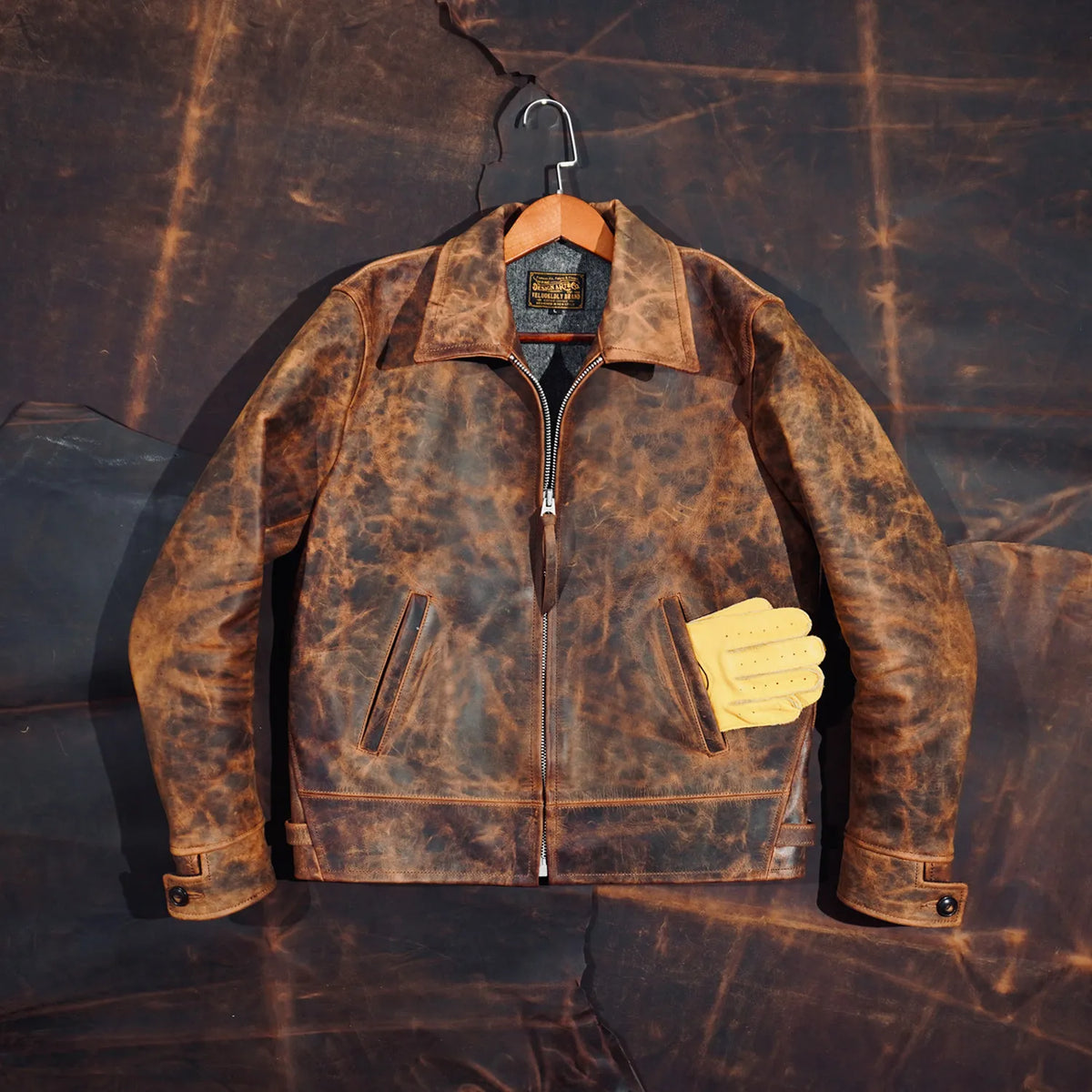 Tailor Brando Heavyweight Italian Goatskin American Vintage Classic TWC716 Men's Genuine Leather Motorcycle Jacket Tailor Brando