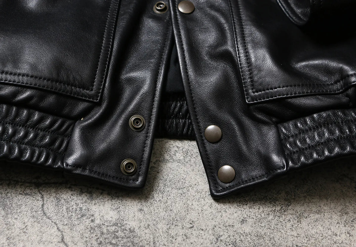 Tailor Brando Classic 90s Batik Goatskin Men's Vintage Oversized Genuine Leather Jacket Tailor Brando