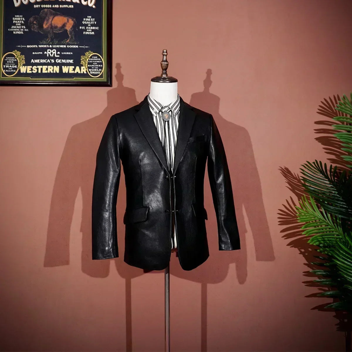 Tailor Brando Italian Vegetable Tanned Sheepskin Men's Genuine Leather Casual Suit Genuine Leather Jacket @ 3 Leather Options Tailor Brando