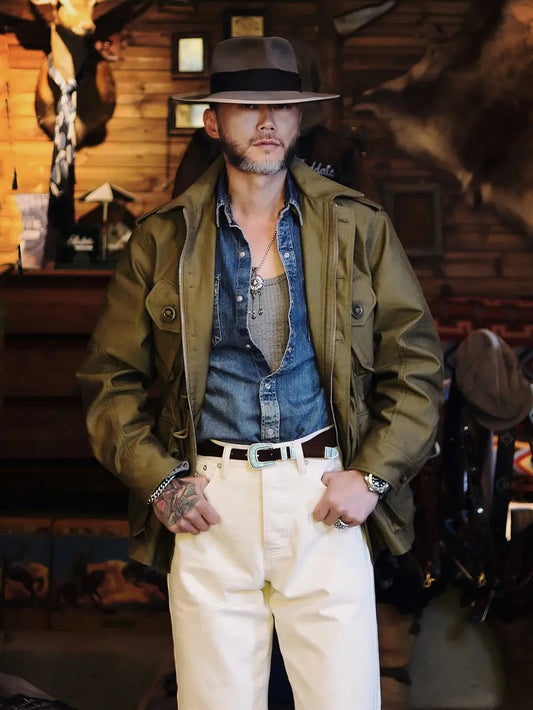 Tailor Brando 1970s Canadian Army Combat Trench Coat MKll 378gsm Heavyweight Ripstop Jungle Cloth Mid-Length Jacket Tailor Brando