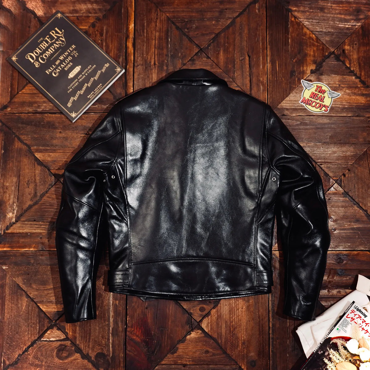 Tailor Brando Vegetable Tanned Teacore Horsehide Men's Classic 613 Double Rider Genuine Leather Biker Jacket Tailor Brando