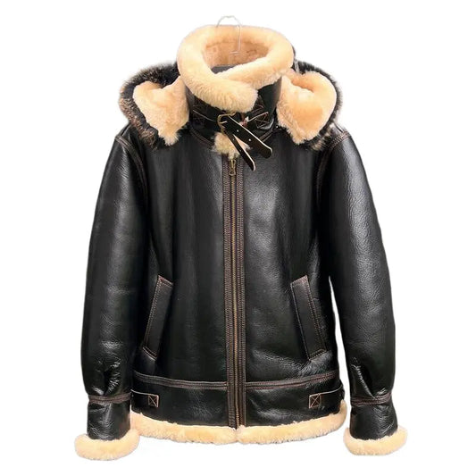 Tailor Brando New Zealand Sheep Shearling Men's Genuine Leather Bomber Jacket Tailor Brando